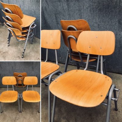 KHAO LANG LE dutch design GREY GRISE vintage ostalgie retro industrial antiques stoel canteen chair chaise _thegoodstufffactory_Be