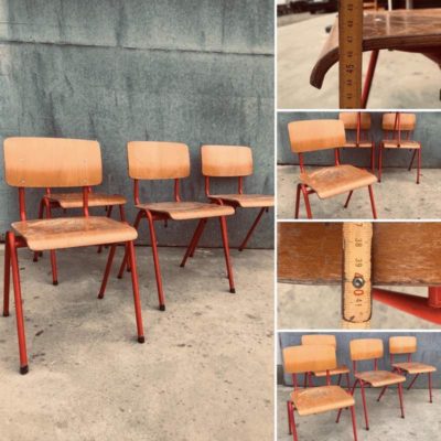 RED canteen chair chaise café horeca resto kantine bar barista bistro koffiebar retro vintage ostalgie industrial antiques_thegoodstufffactory_be