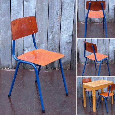 Pagholz Obo eromos blauw Industrial retro cafe restaurant restaurang inredning horeca antikk vintage retro the good stuff factory chair cadeira sillas stuhl