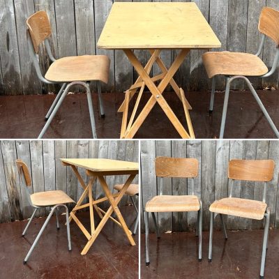 stackable chair grey frame canteen dark plywood the good stuff factory vintage antikk retro ostalgie chair chaise inredning belgium