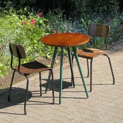 Bistro beam tafel green art chair chaise stuhl silla cadeira stolar sedia the good stuff factory antiques antikk inredning horeca restaurang ostalgie retro