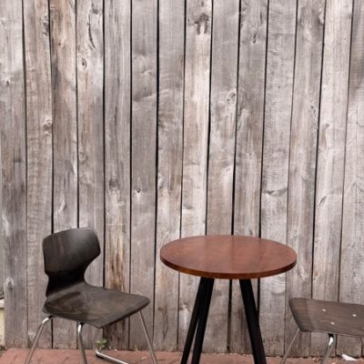 bistro beam tafel cafe terras design ostalgie retro inreding