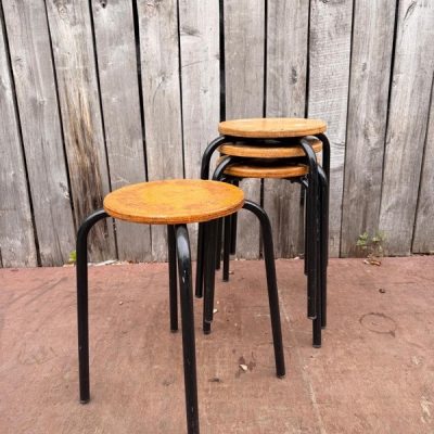raw black stool retro industrial canteen ostalgie antikk inredning horeca chair chaise re-bel the good stuff factory (
