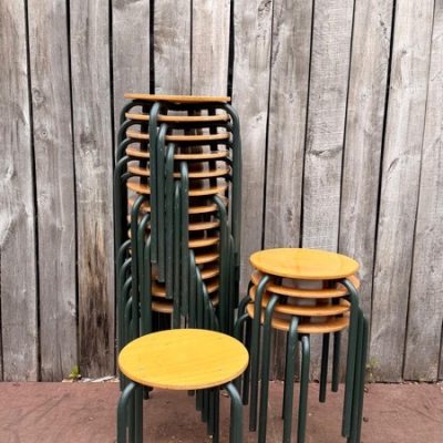 raw green stool retro industrial canteen ostalgie antikk inredning horeca chair chaise re-bel the good stuff factory