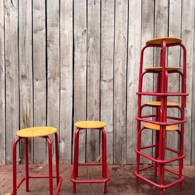stool red re-bel the good stuff factory retro ostalgie inredning horeca restaurang cafe terras mobilier industrial
