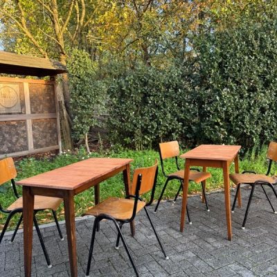 rubberwood cafetafel the good stuff factory re bel belgium retro ostalgie antikk inredning jegfremsnakker restaurang industrial sustainable design chair chaise stolar sillas cadeira stoel